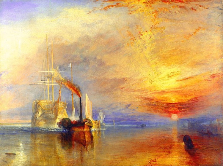 J. M. W. Turner sử dụng Scumbling trong tranh The FIghting Temeraire