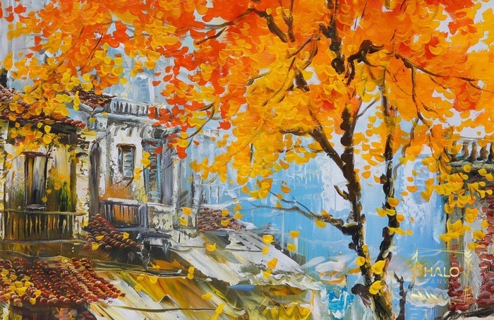 Tranh sơn dầu phong cảnh mùa thu
