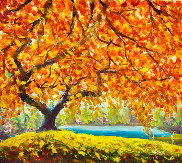 Nét đẹp trong tranh sơn dầu phong cảnh mùa thu