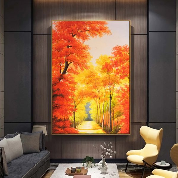 Mẫu tranh sơn dầu phong cảnh mùa thu – SD12