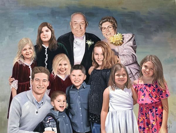 Tranh sơn dầu gia đình