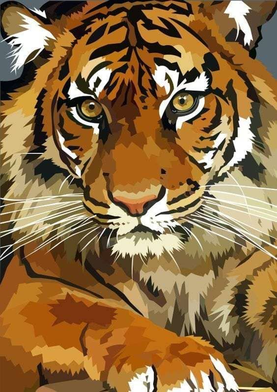 Tranh sơn dầu chân dung hổ