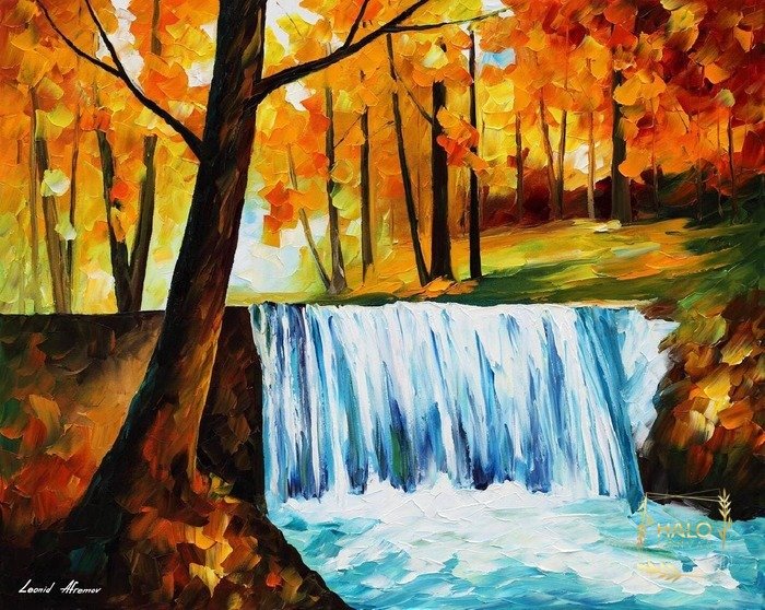 Bức tranh sơn dầu phong cảnh mùa thu