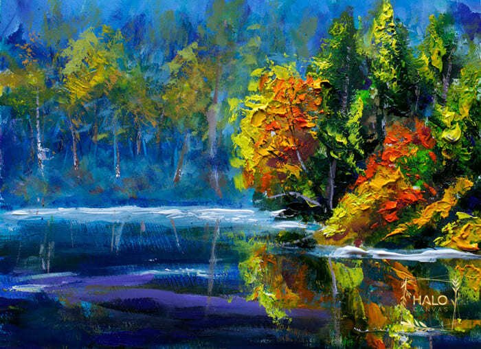 tranh sơn dầu phong cảnh mùa thu