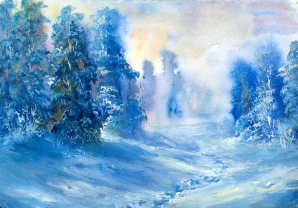 Mẫu tranh sơn dầu "Con đường tuyết tới cửa thiên đường"
