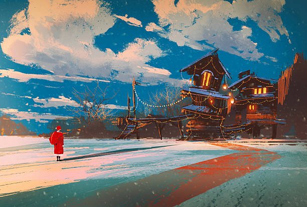 tranh sơn dầu phong cảnh mùa đông